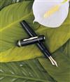 Montblanc L139G black celluloid with flat middle cap band stamped ""Montblanc Meisterstück.""